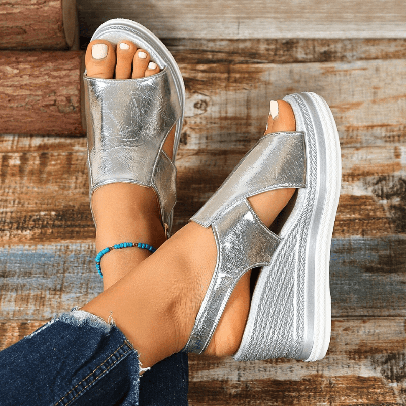Chique Wedge Espadrilles with Buckle Ankle Fastening
