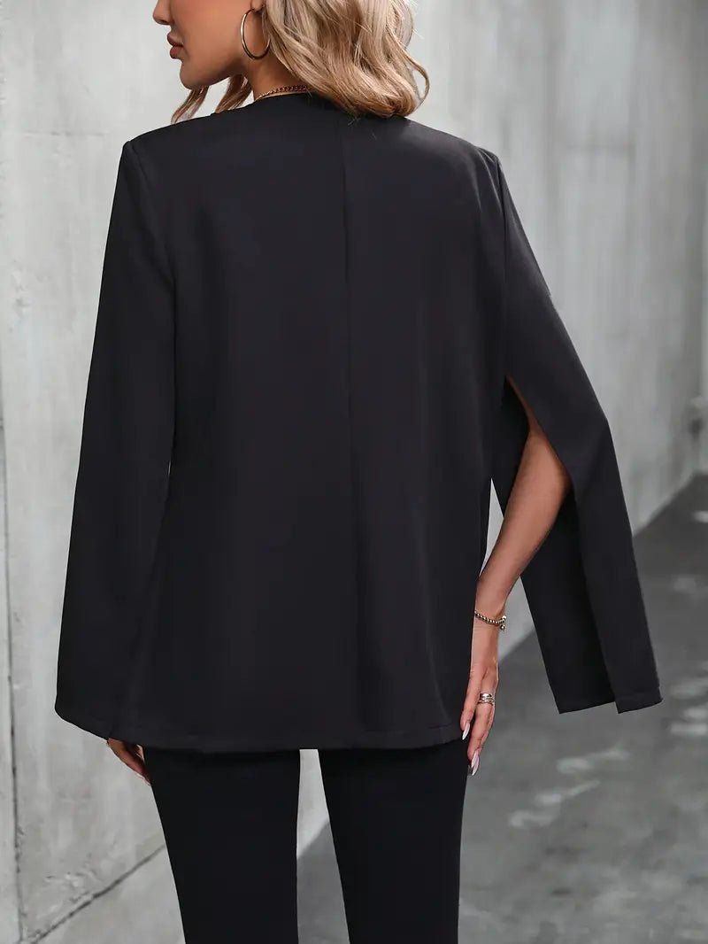 Stylish Cape Blazer with Split Sleeves and Open Front