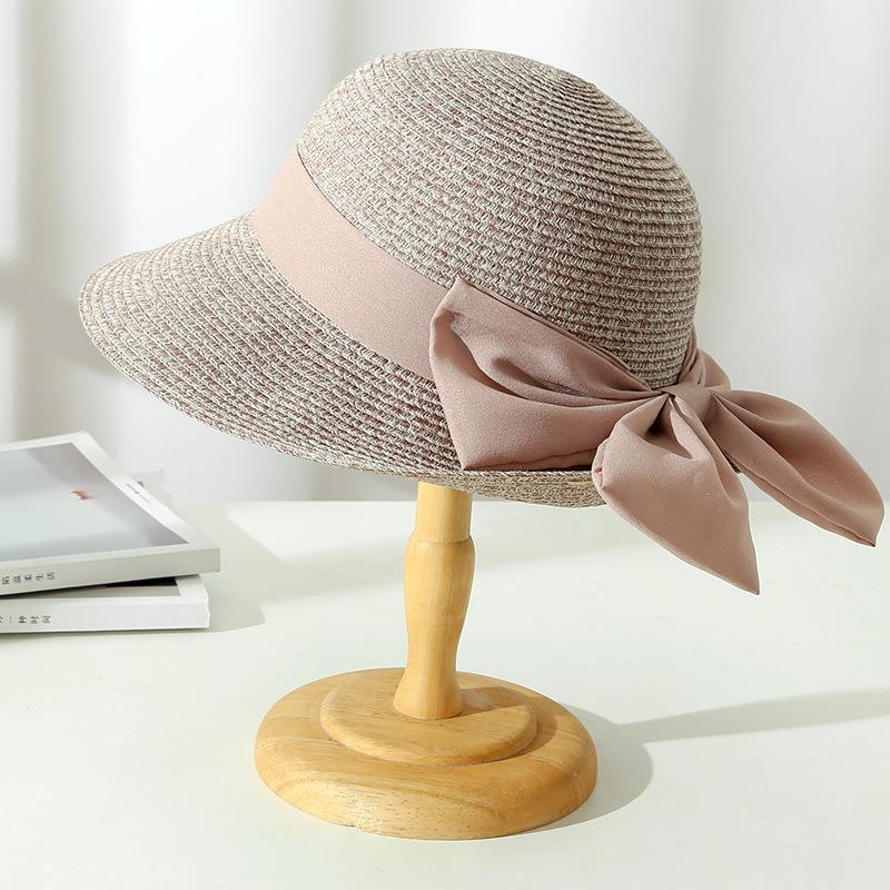Elegant Straw Sun Hat with Bow Detail