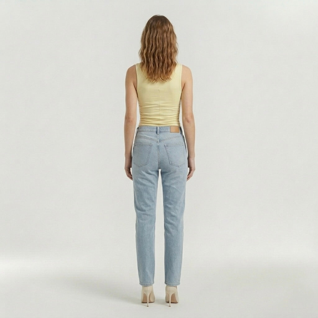 Fitted One Shoulder Top with Ruched Detail
