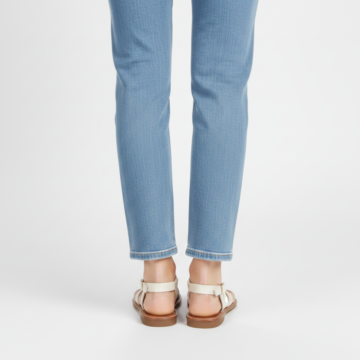 Flat Strappy Sandals with Crossover Strap and Ankle Buckle