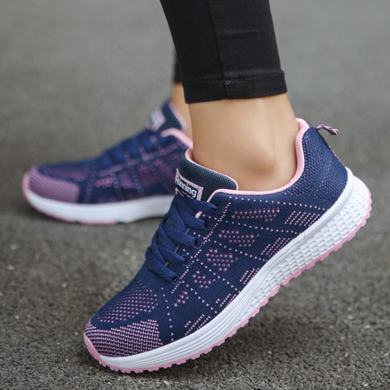 Lightweight Mesh Walking Sneakers with Lace-Up Closure
