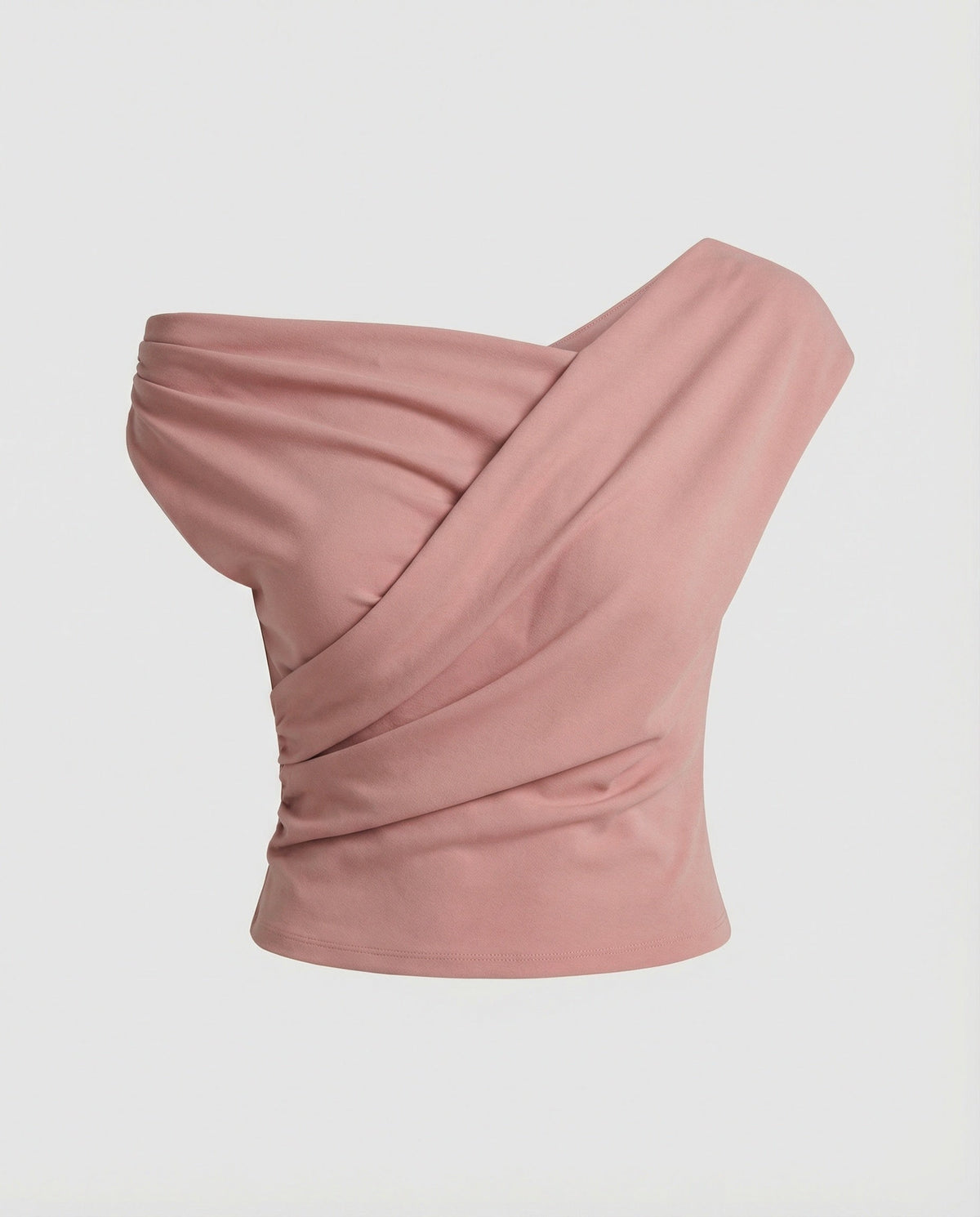 One Shoulder Draped Top with Cowl Fold Detail
