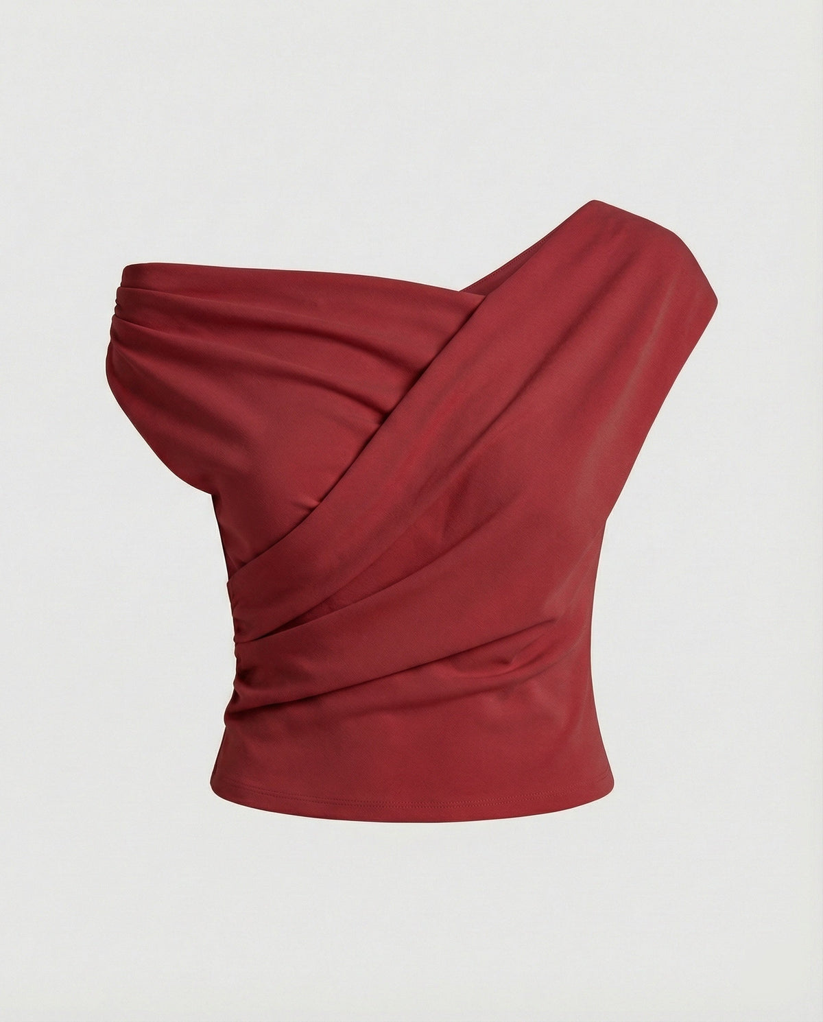One Shoulder Draped Top with Cowl Fold Detail