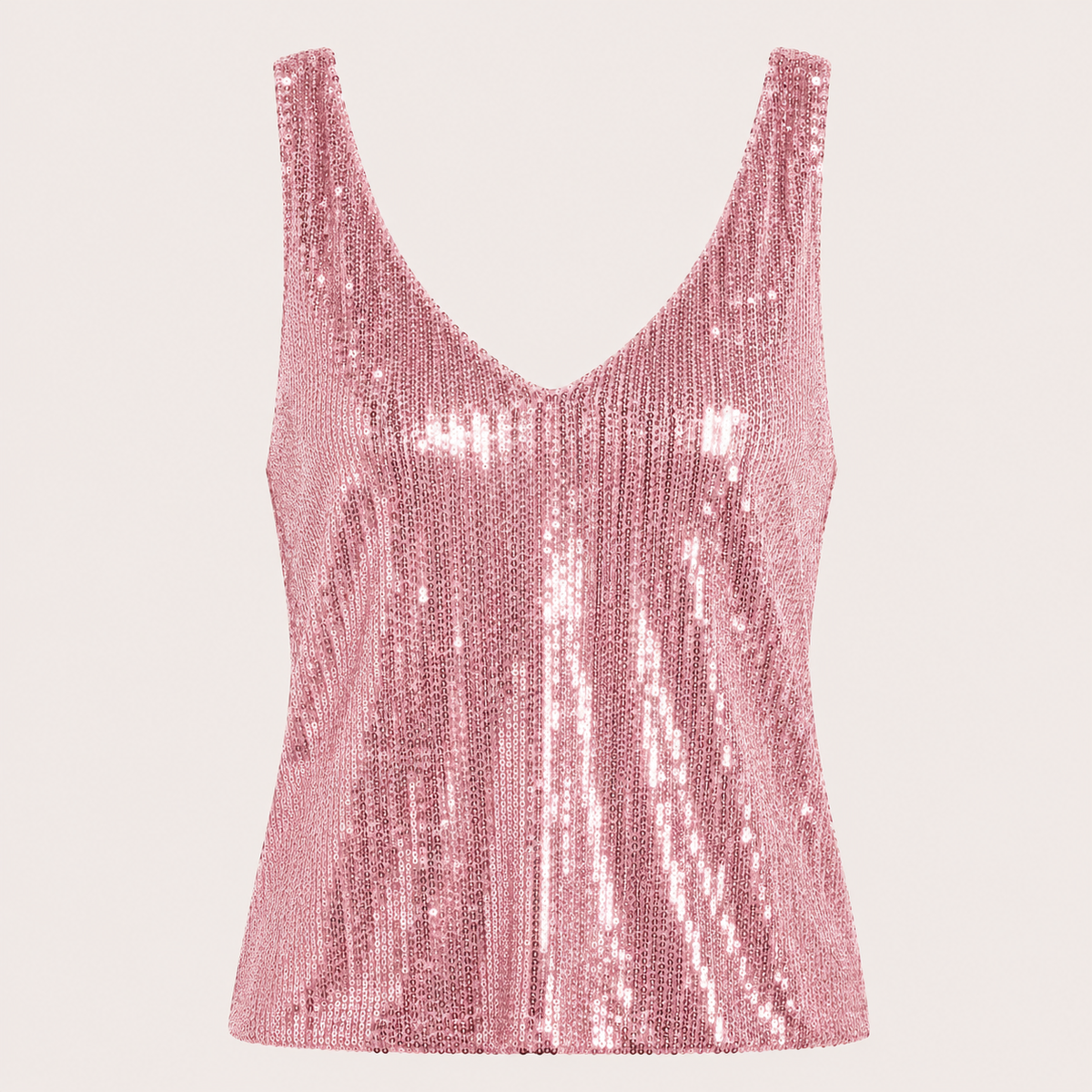 Sparkly Sequin Tank Top with V-Neckline