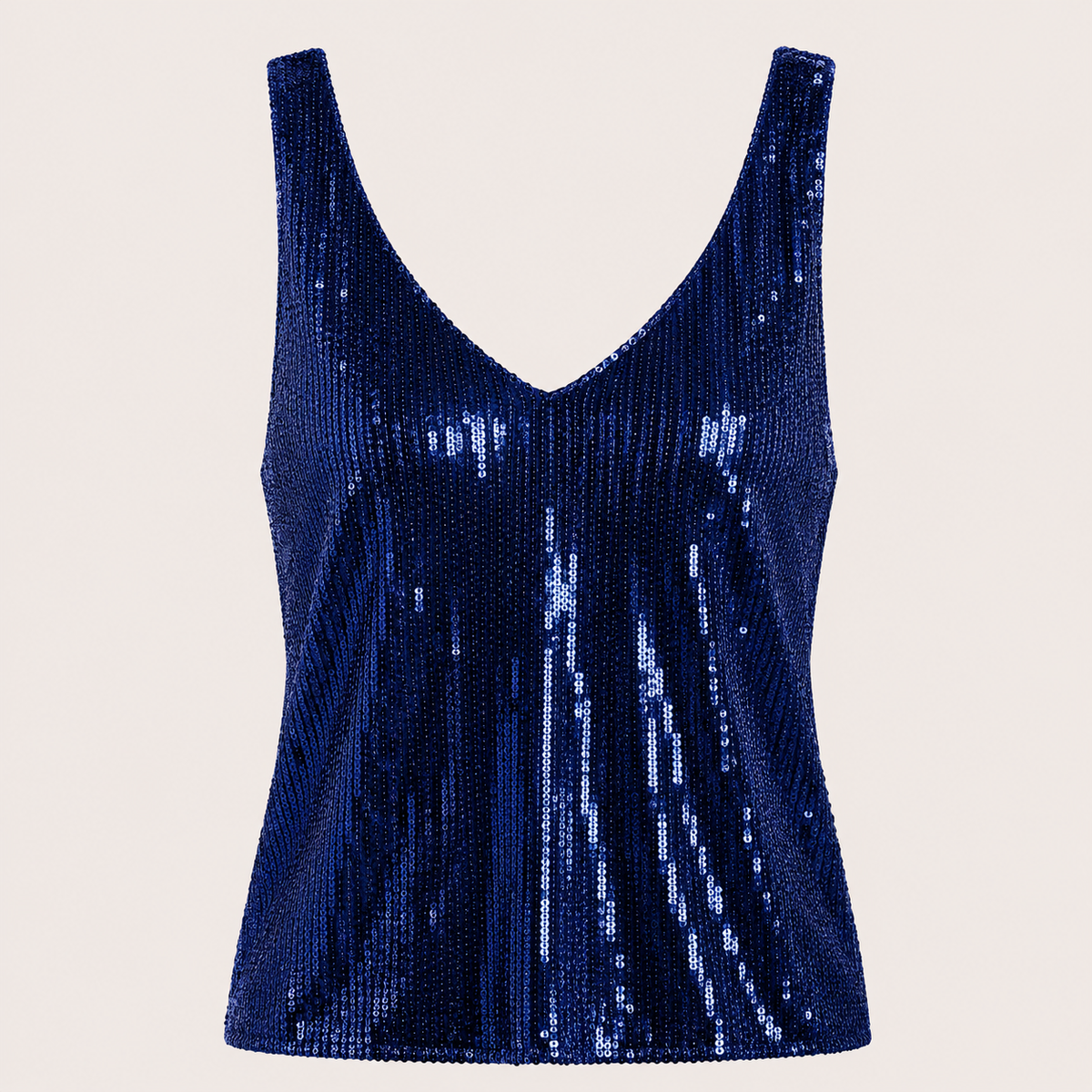 Sparkly Sequin Tank Top with V-Neckline