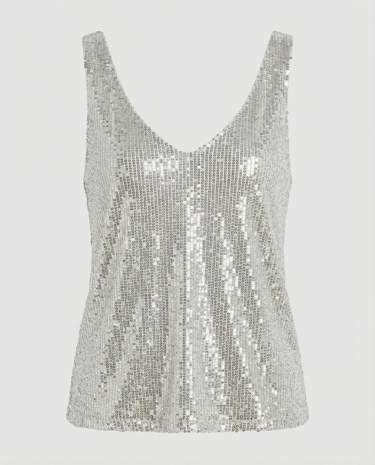 Sparkly Sequin Tank Top with V-Neckline