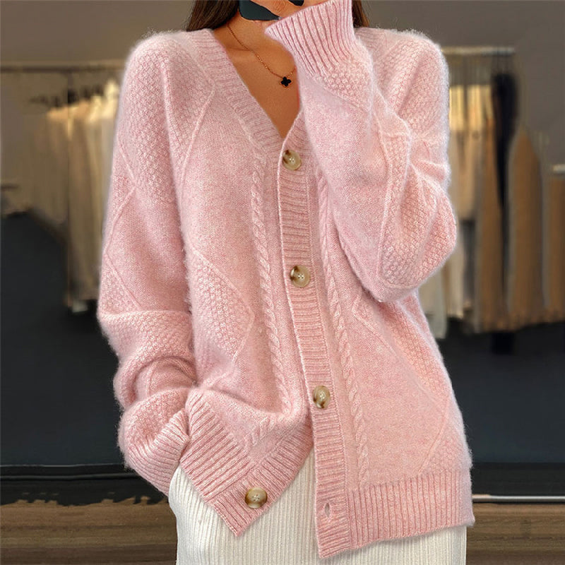 Soft Open Front Cardigan with Long Sleeves and Relaxed Fit