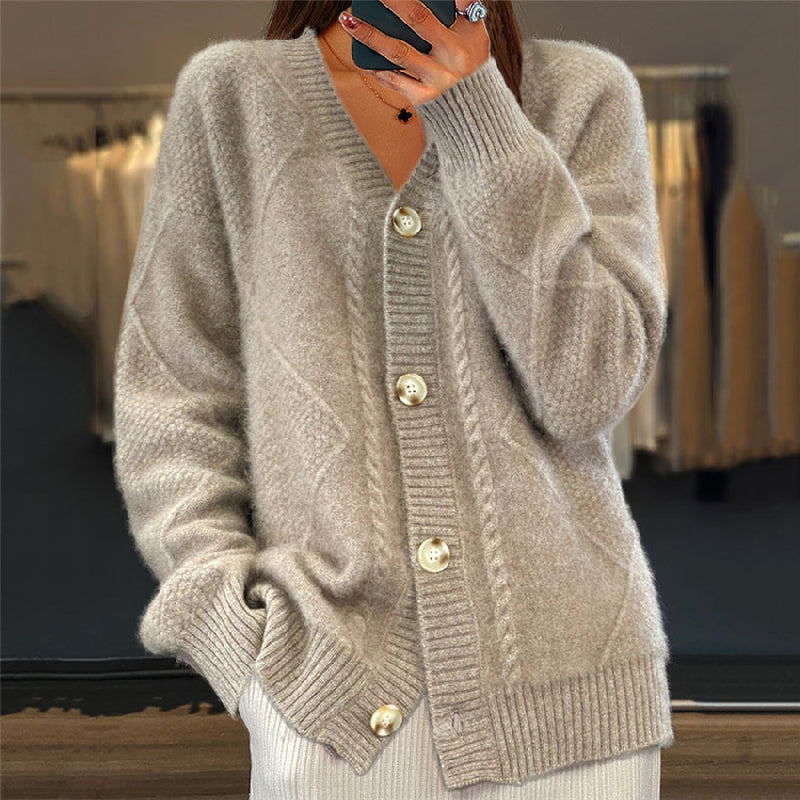Soft Open Front Cardigan with Long Sleeves and Relaxed Fit